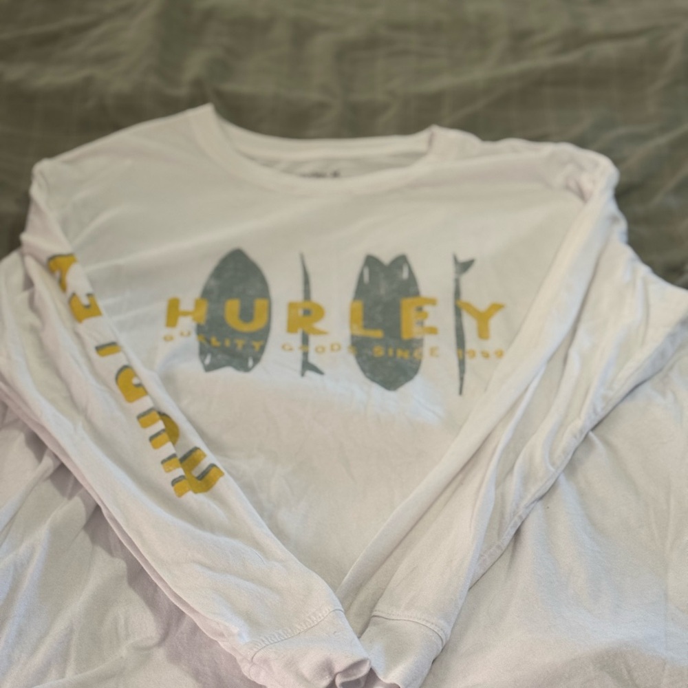 Hurley White Tee with Graphic Accents